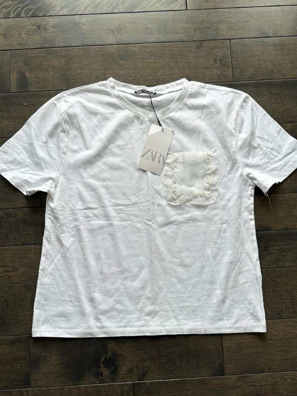 Zara Tulle Pocket Tee - new with tags